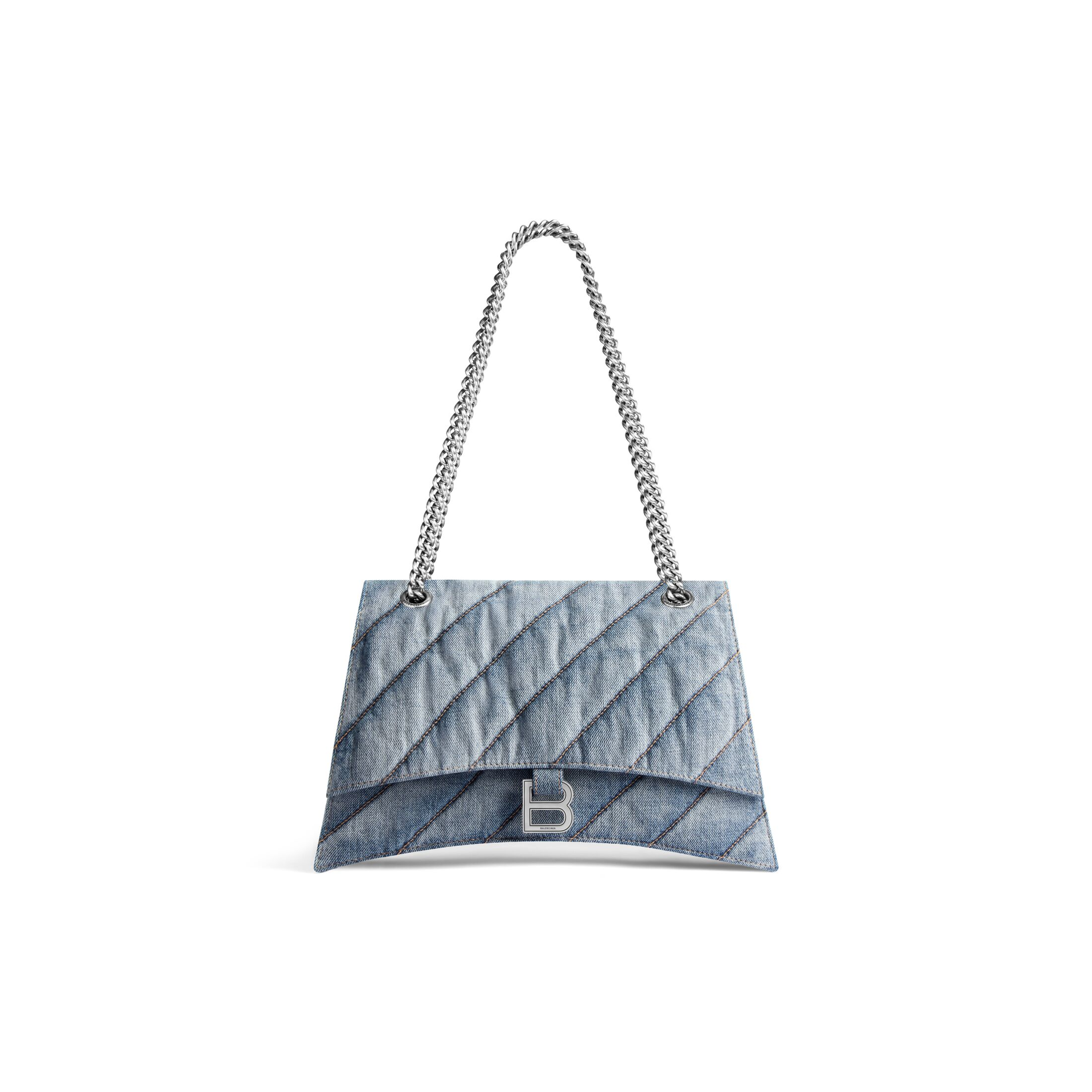 WOMEN'S CRUSH MEDIUM CHAIN BAG QUILTED DENIM IN BLUE